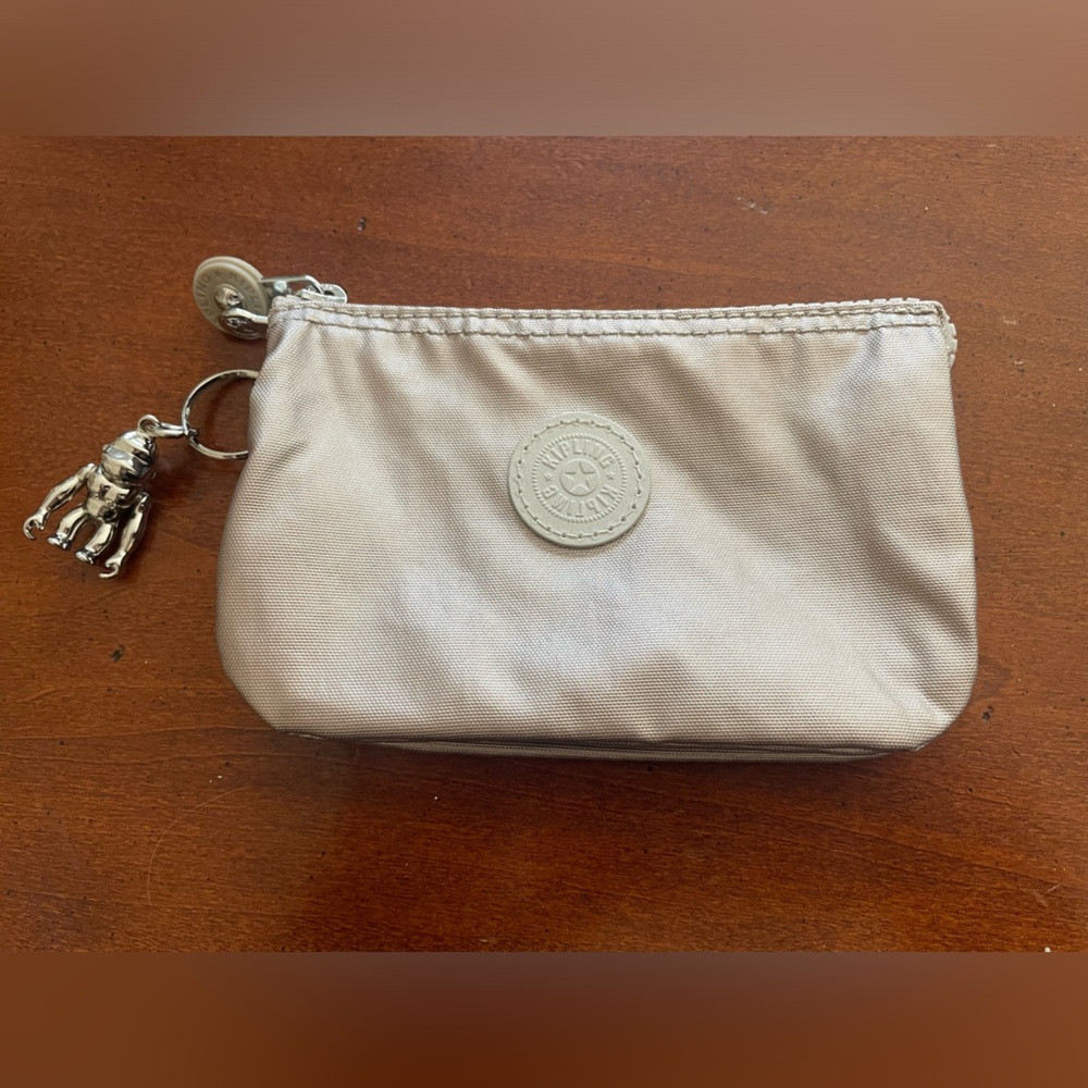 KIPLING Creativity Large Zip Metallic Pouch Multifunction Organizer/Wallet. NWOT
